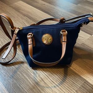 TOMMY HILFIGER MINI CROSSBODY BAG navy brown